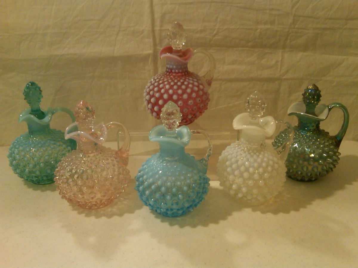 COLLECTION OF FENTON OIL/VINEGAR CRUETS 