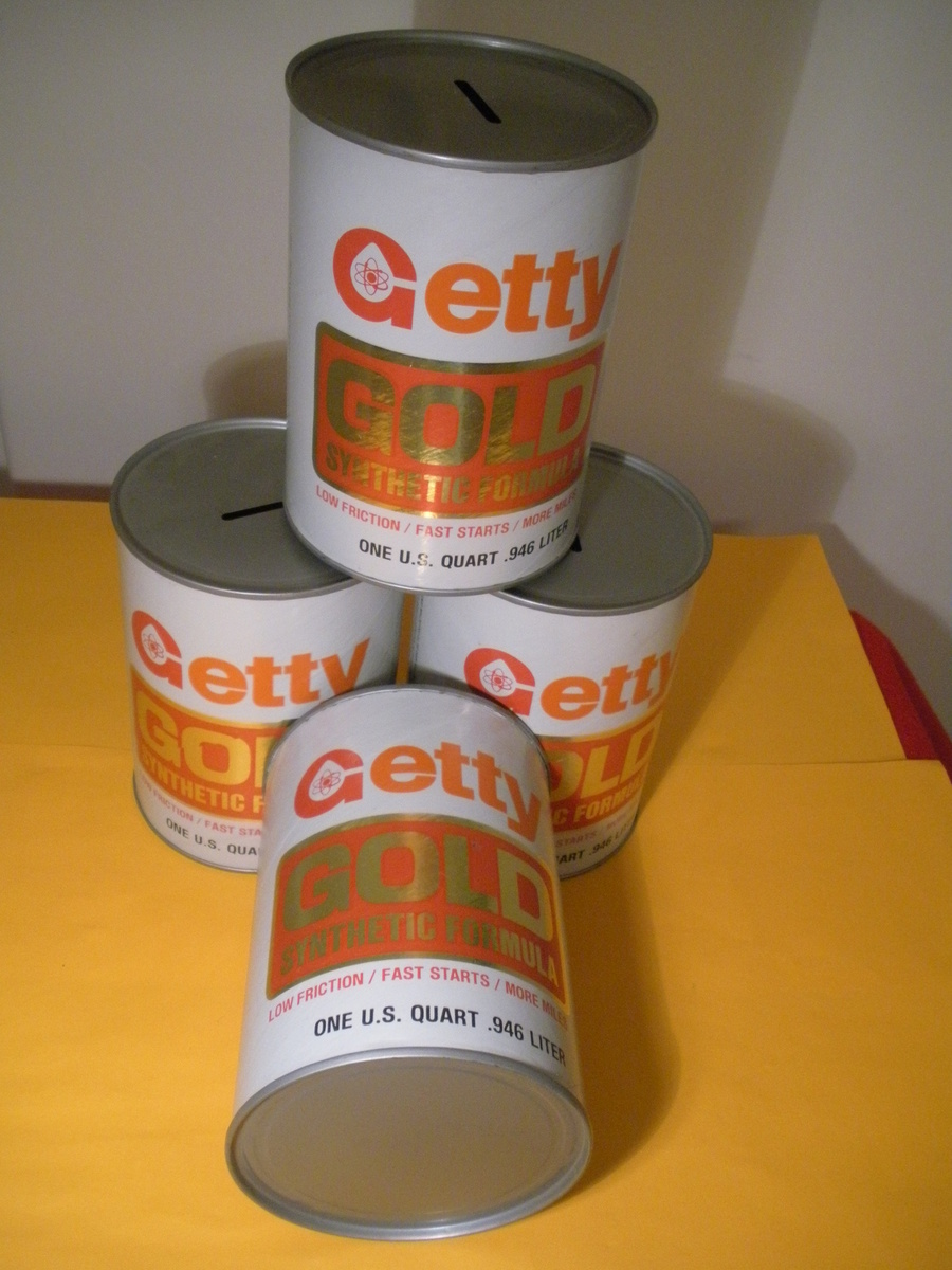 4 Getty Gold Synthetic Motor Oil BANKs 
