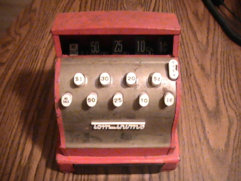 Tom Thumb toy cash register.