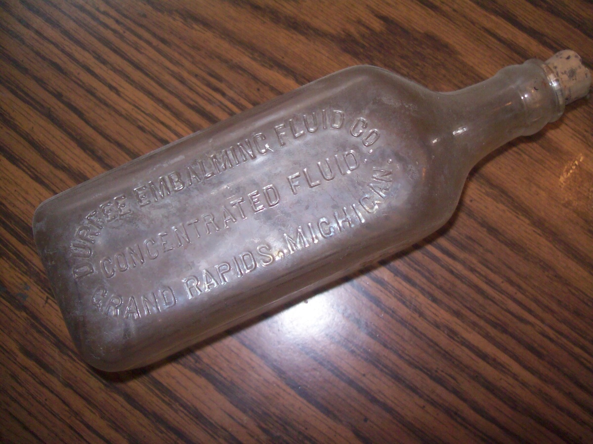 Durfee embalming fluid. - Bottles
