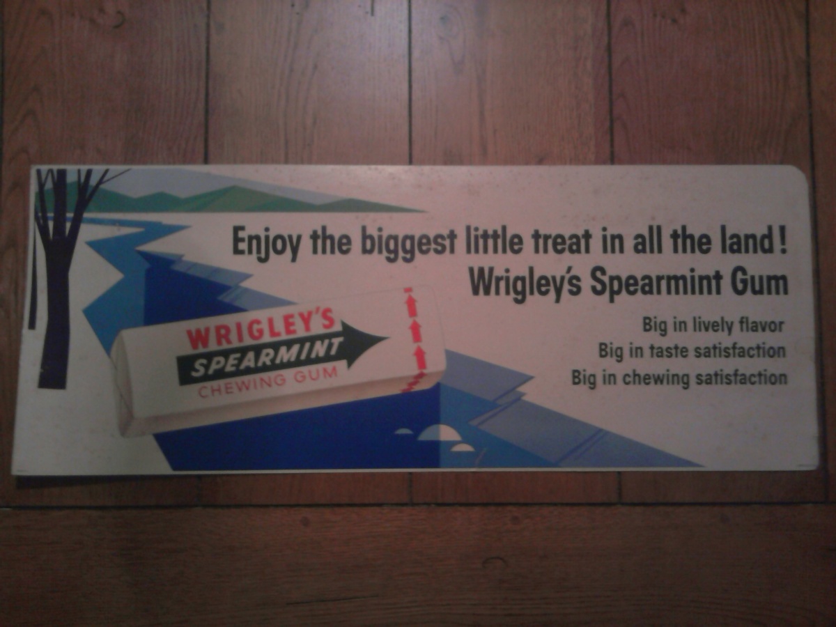 Cardboard Wrigley's Chewing Gum Sign - Signs