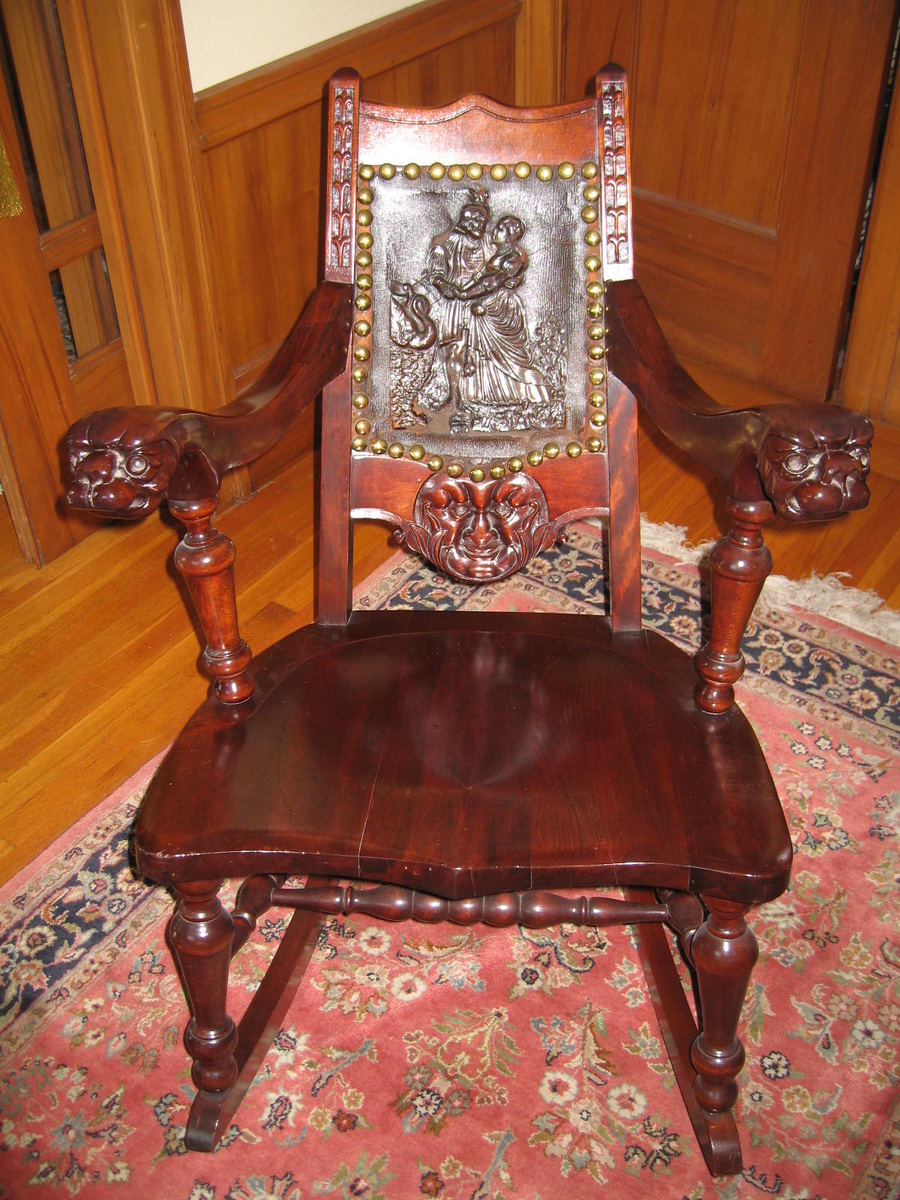 Carved German Rocking Chair - Furniture