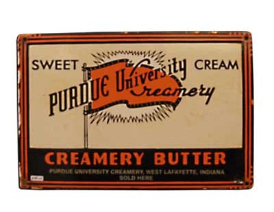 Purdue University Creamery advertising shield - Advertising
