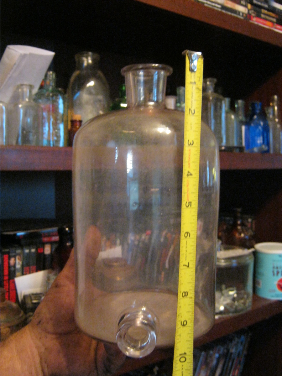Pontil Apothecary Applied Spout and Top Privy Bottle