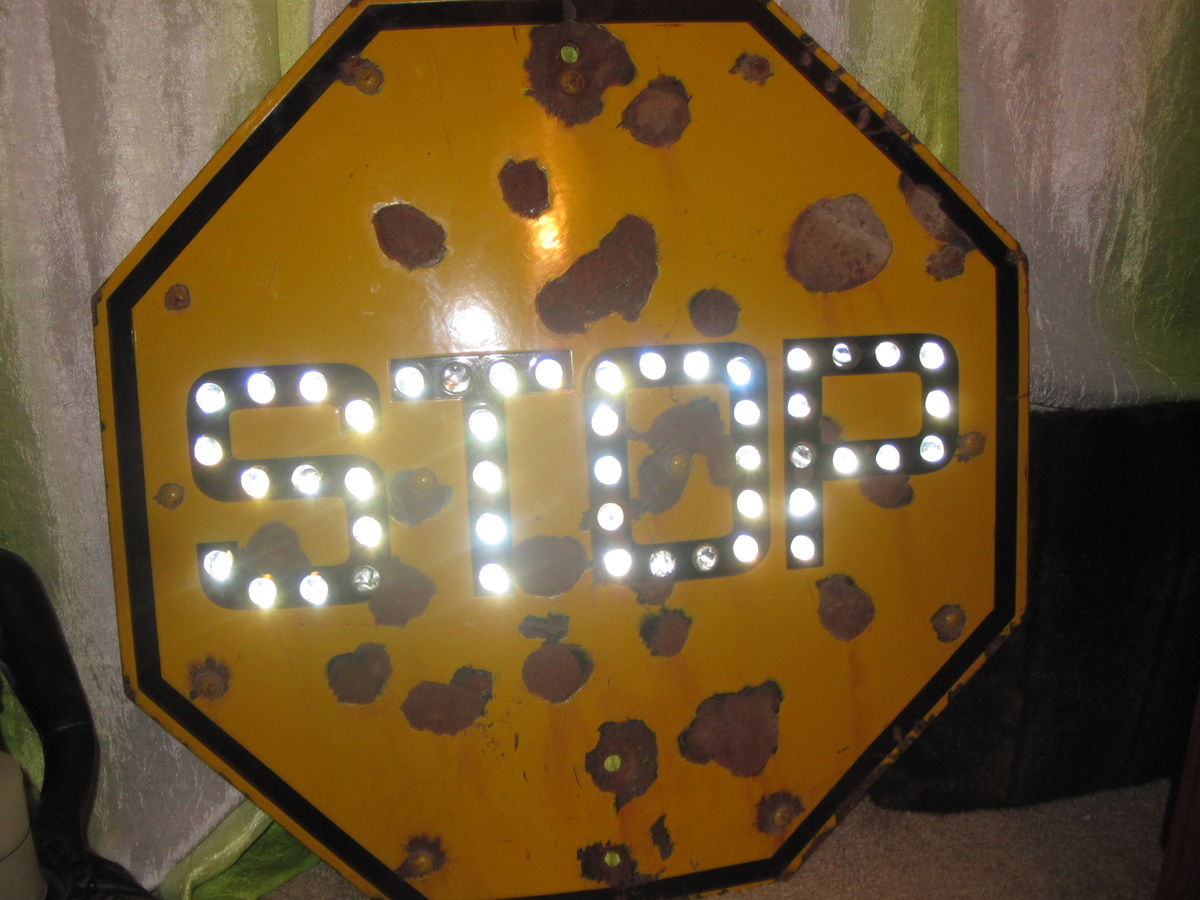 Yellow Marble Stop Sign (Company MPLS) - Signs
