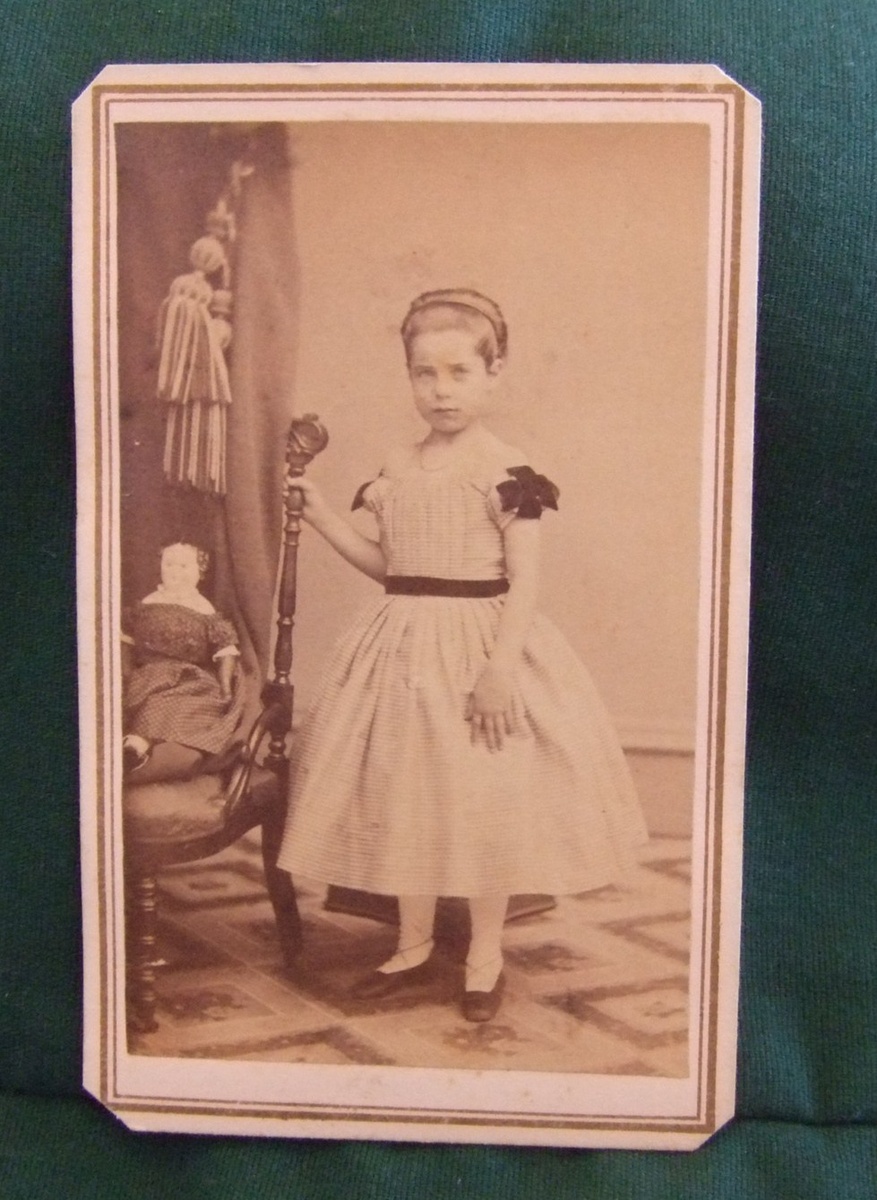 CDV of Civil War era girl with toy Doll