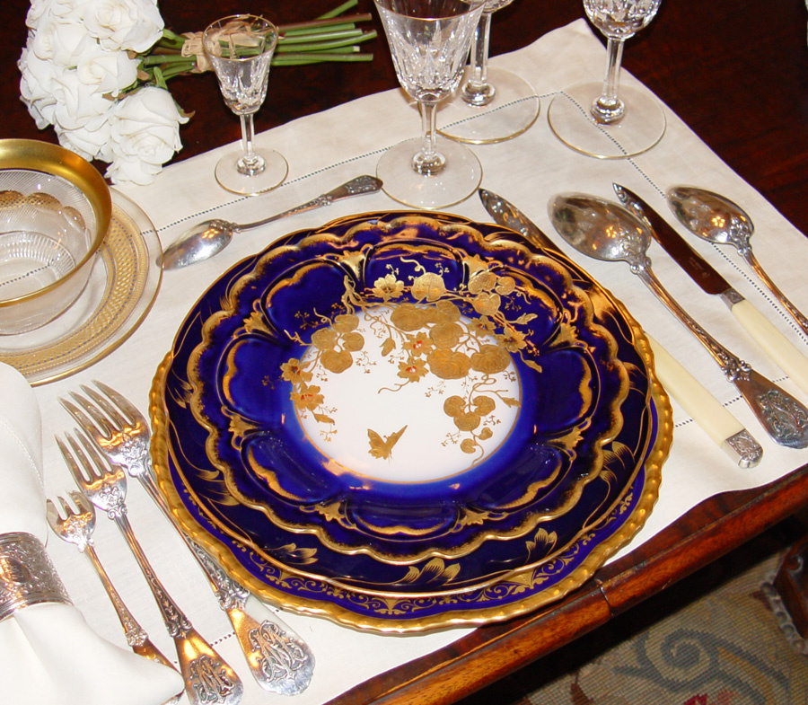 Holiday tables - Antique French sterling silver and fine china