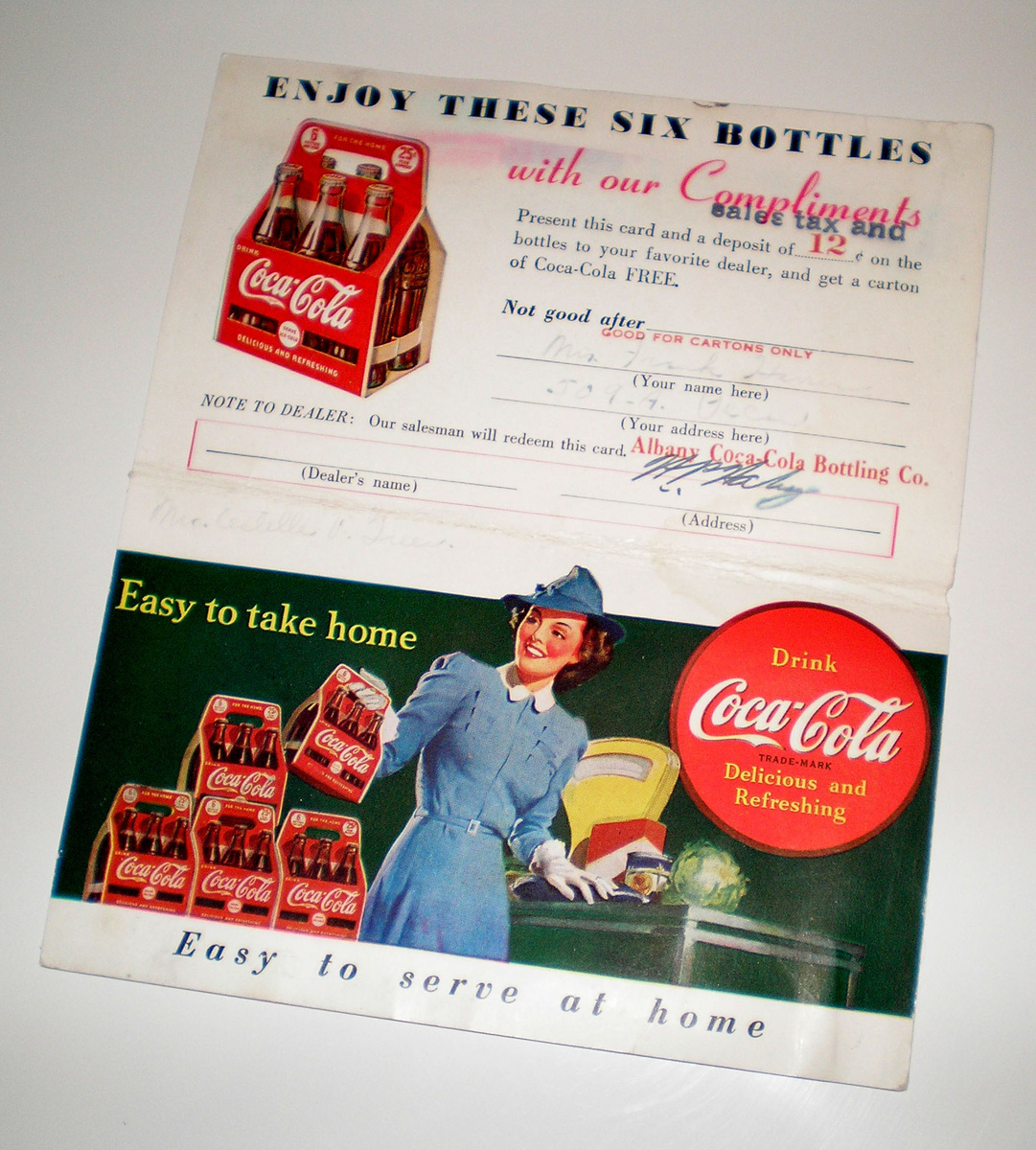More Coca Cola Coupon Cards From The Late 30s - Coca-Cola