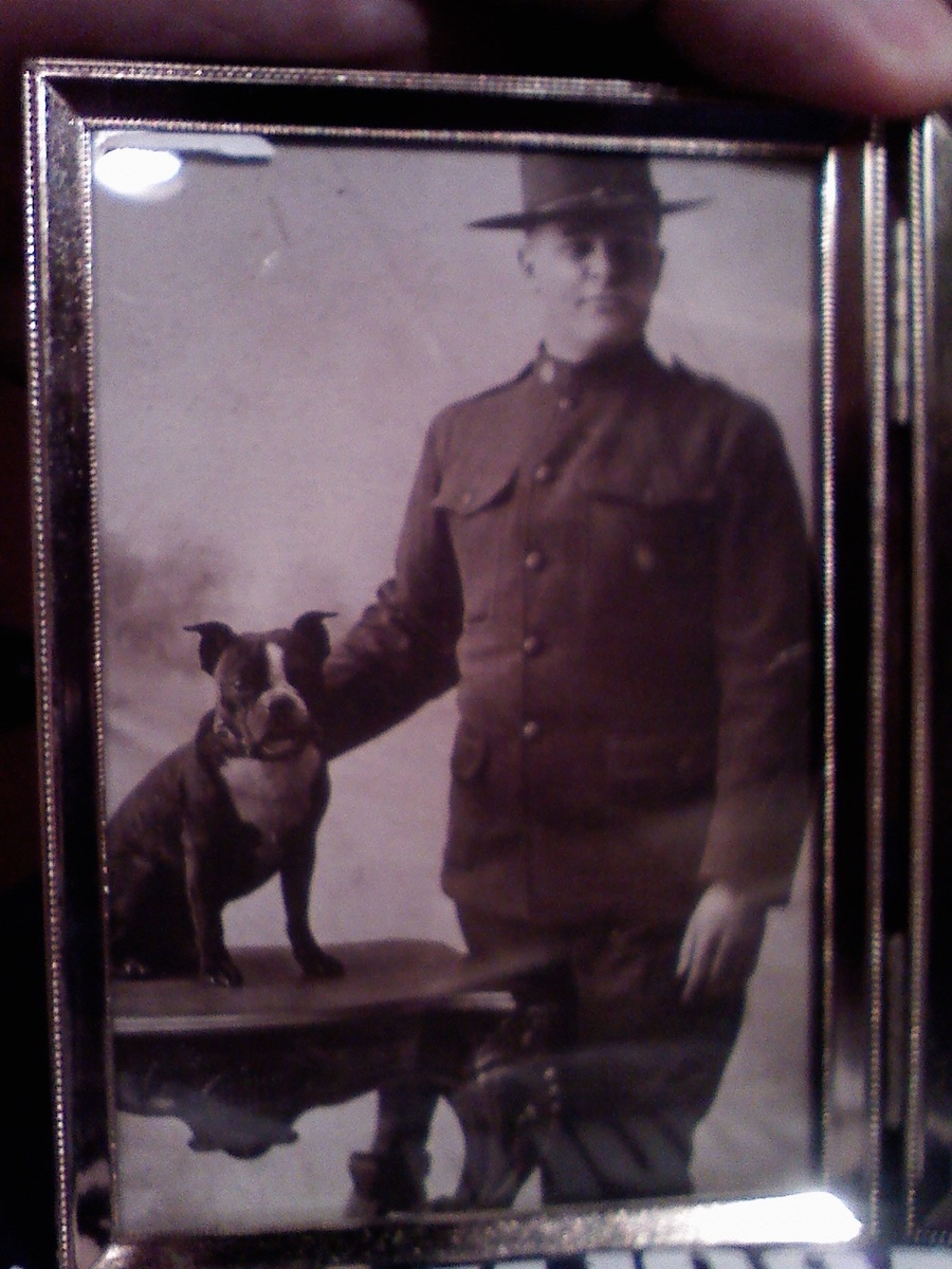 WWI era Soldiers & Sailor with Pit Bull mascots....