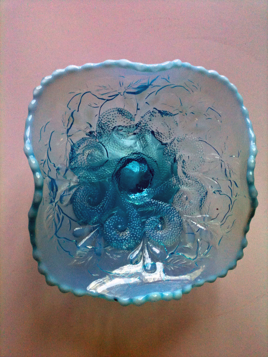 AQUA BLUE COMPOTE 1900'S NORTHWOOD OR DUGAN?