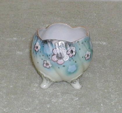 Hand-painted porcelain footed bowl