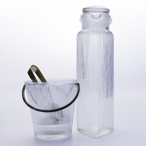 ISI decanter and ice bucket, Lennart Andersson (Gullaskruf, 1960s)