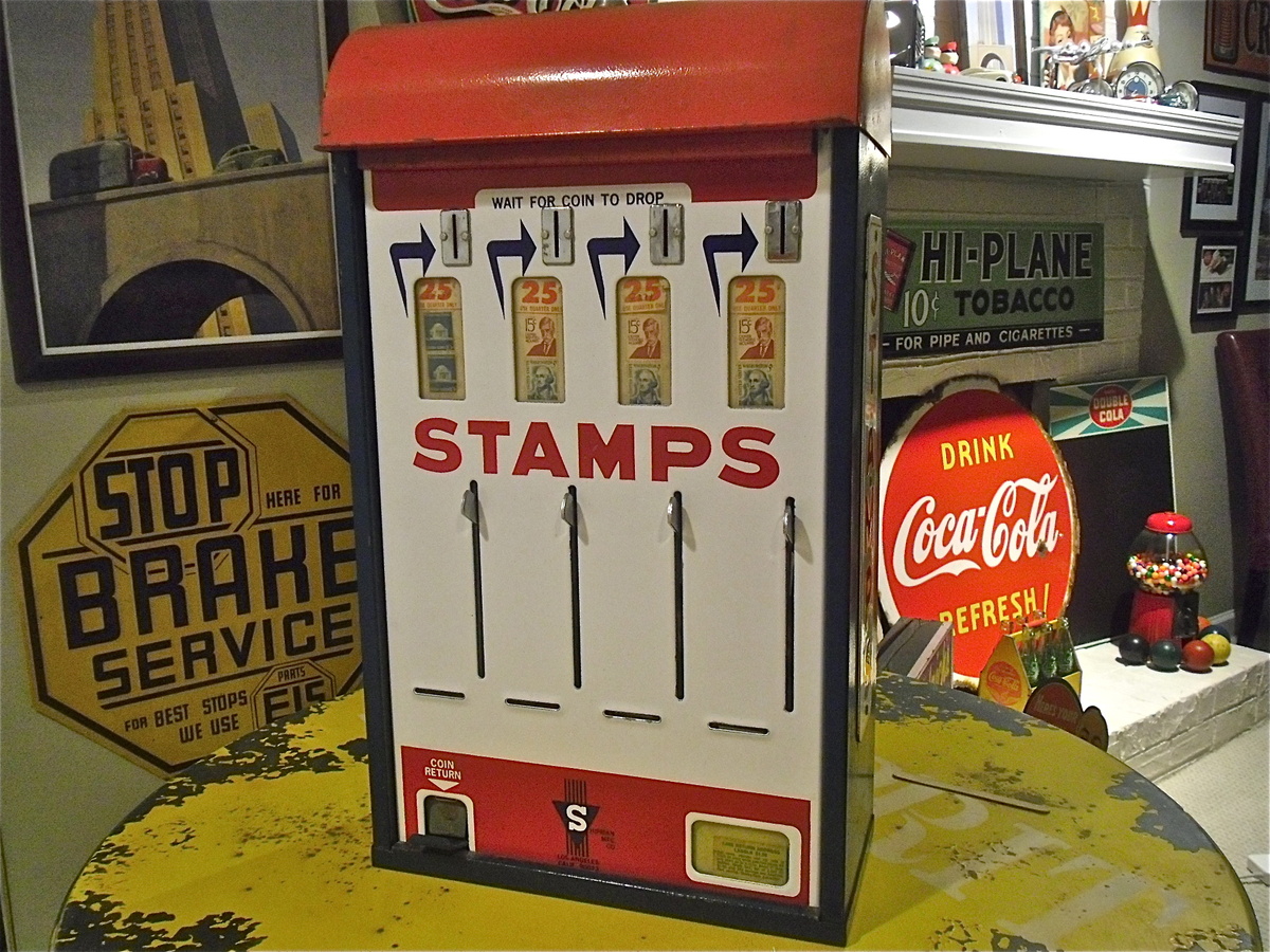 Old 25 Cent Stamp Machine