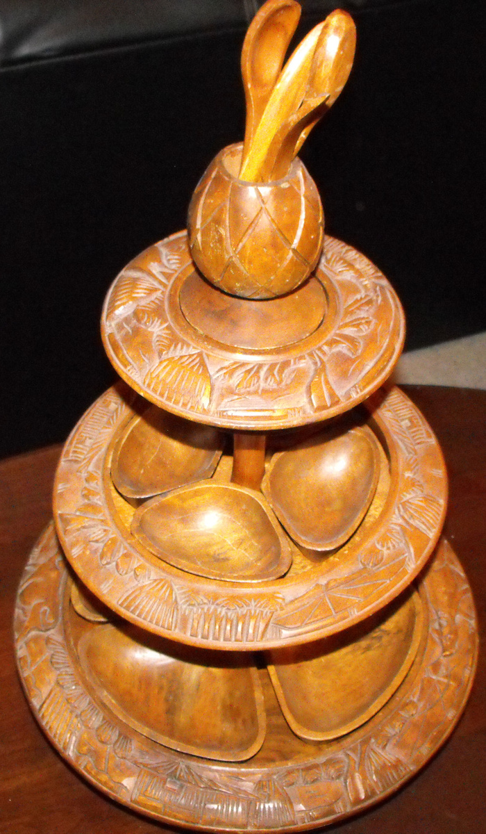 Monkey pod, hand carved serving tray
