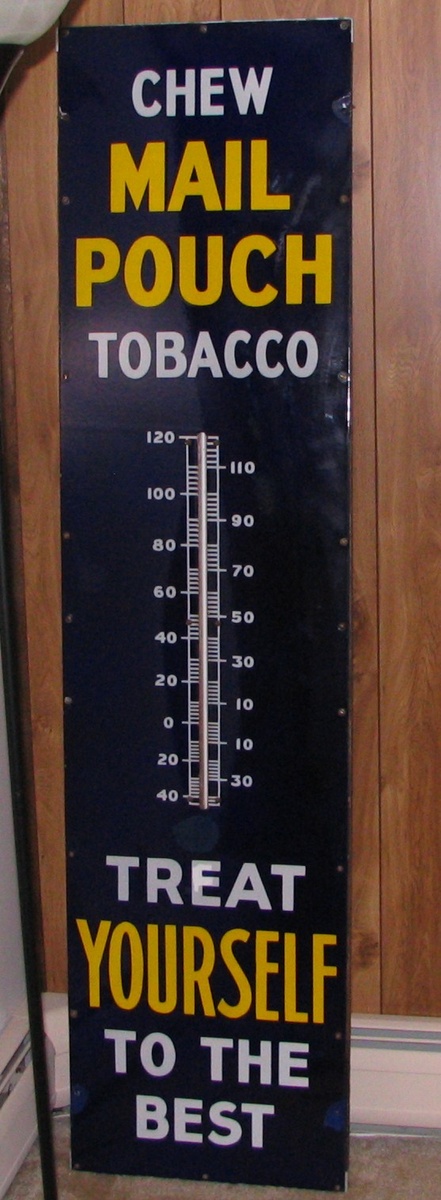 Mail Pouch 6' porcelain thermometer