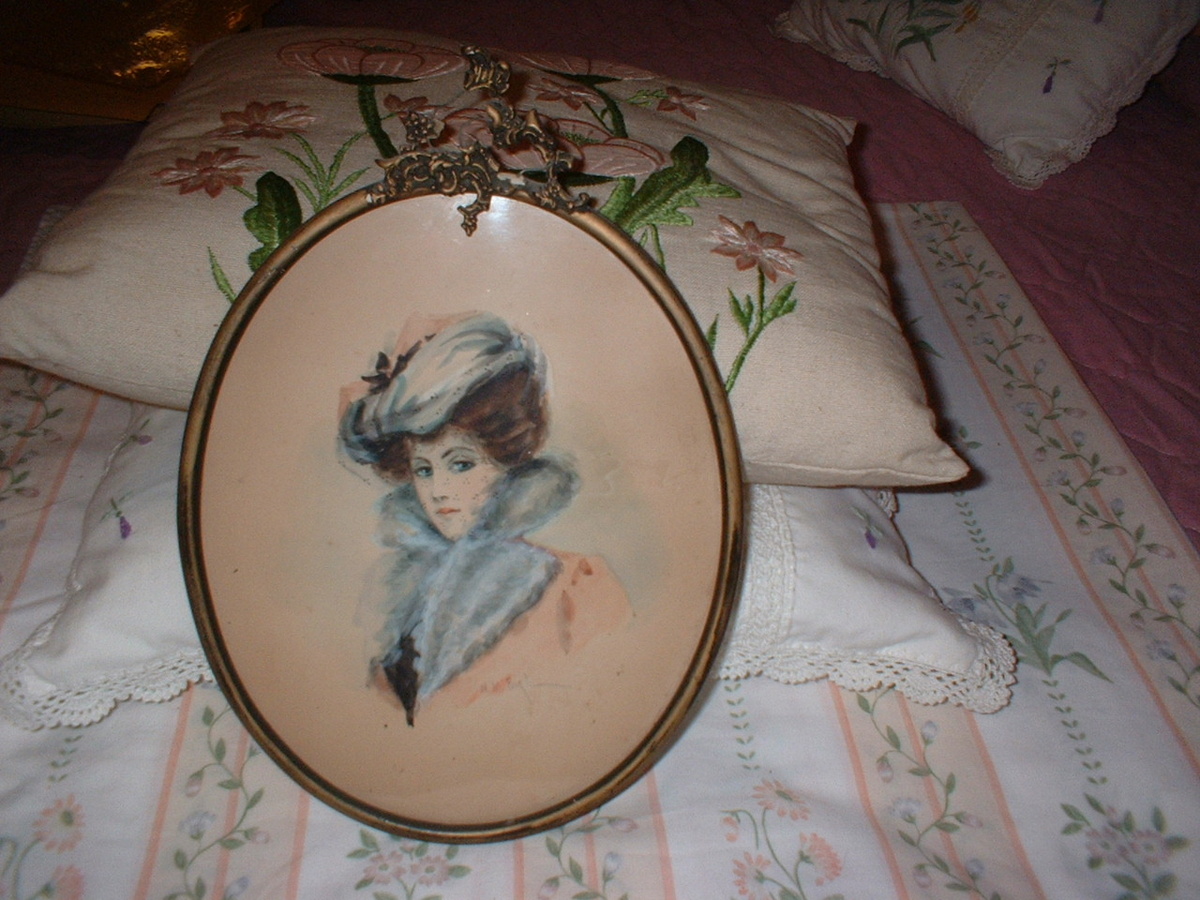 Lady In Hat and Veil Watercolor