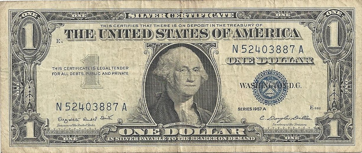 1957 A Silver Certificate - Signatures are not accurate - US Paper Money