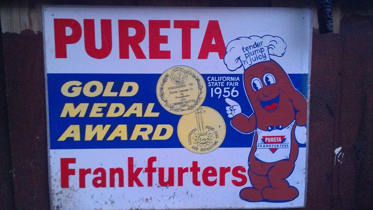 1956 Pureta Frankfurters Gold Medal Award California State Fair