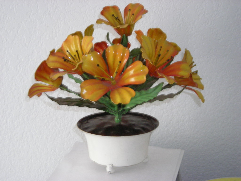 Metal floral arrangement 