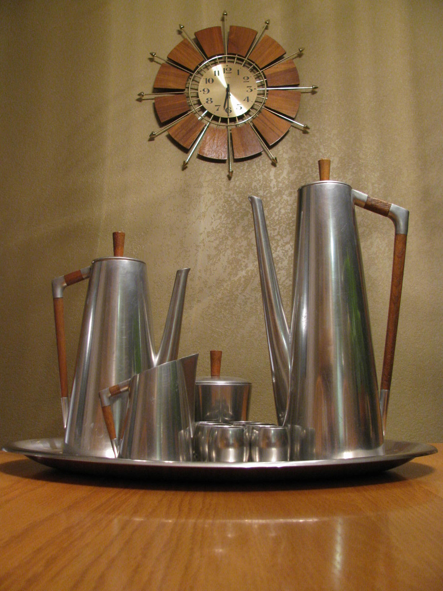 Mid Century Modern Royal Holland Pewter Coffee/Tea Set