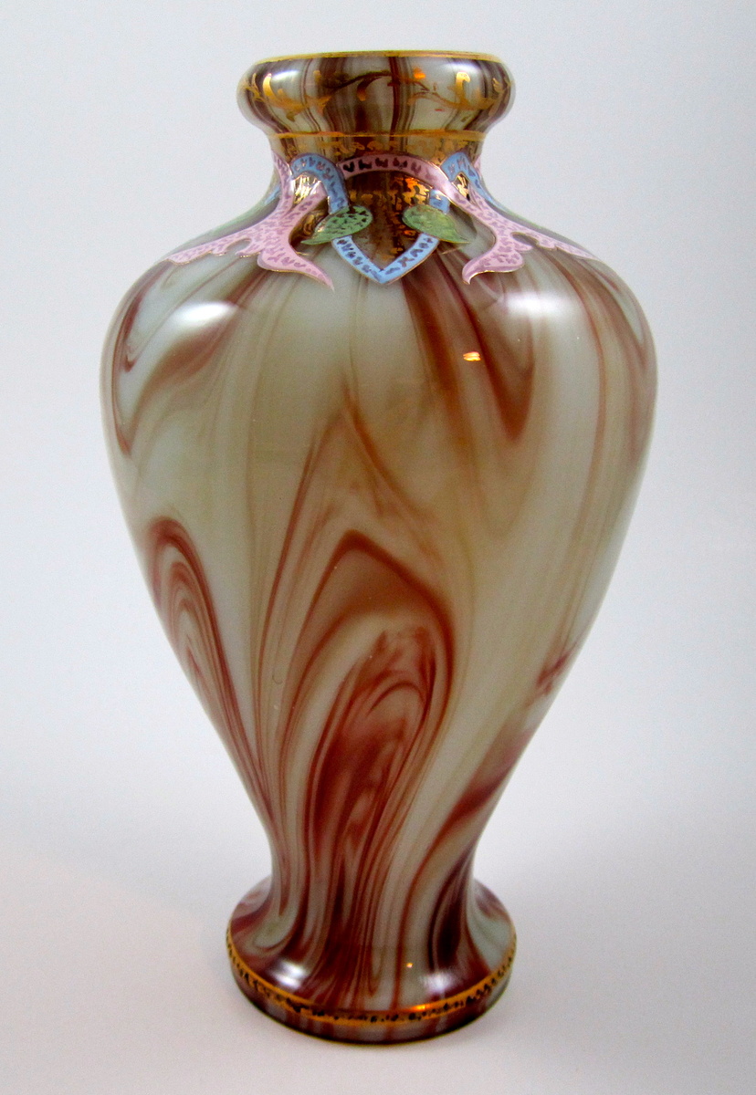 Loetz Marmoriertes (Onyx), enameled, ca. 1895