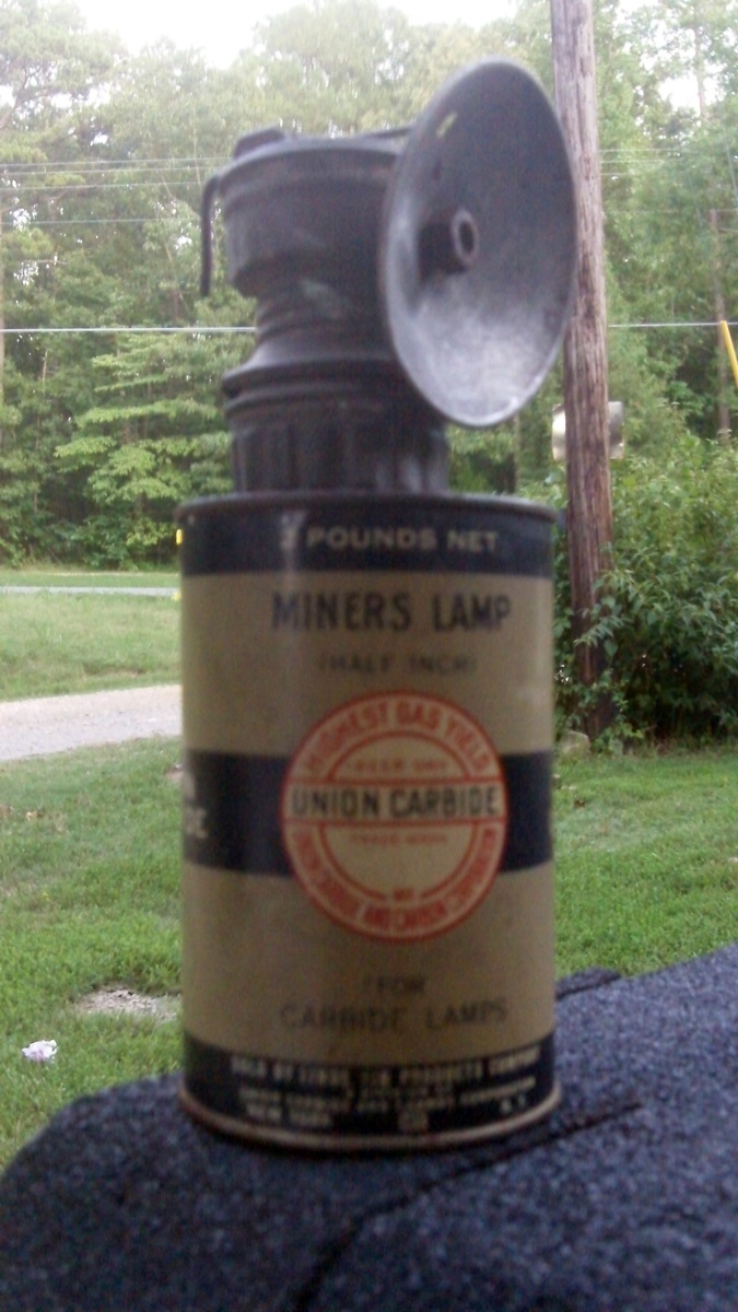 Carbide Miners Light & Can  - Railroadiana