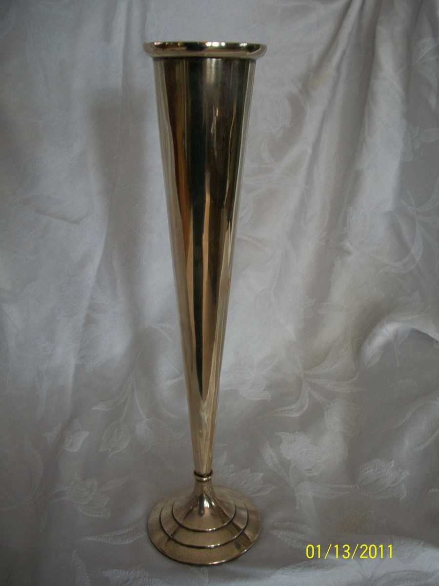 My sterling Black Starr and Frost 16 in trumpet vase!