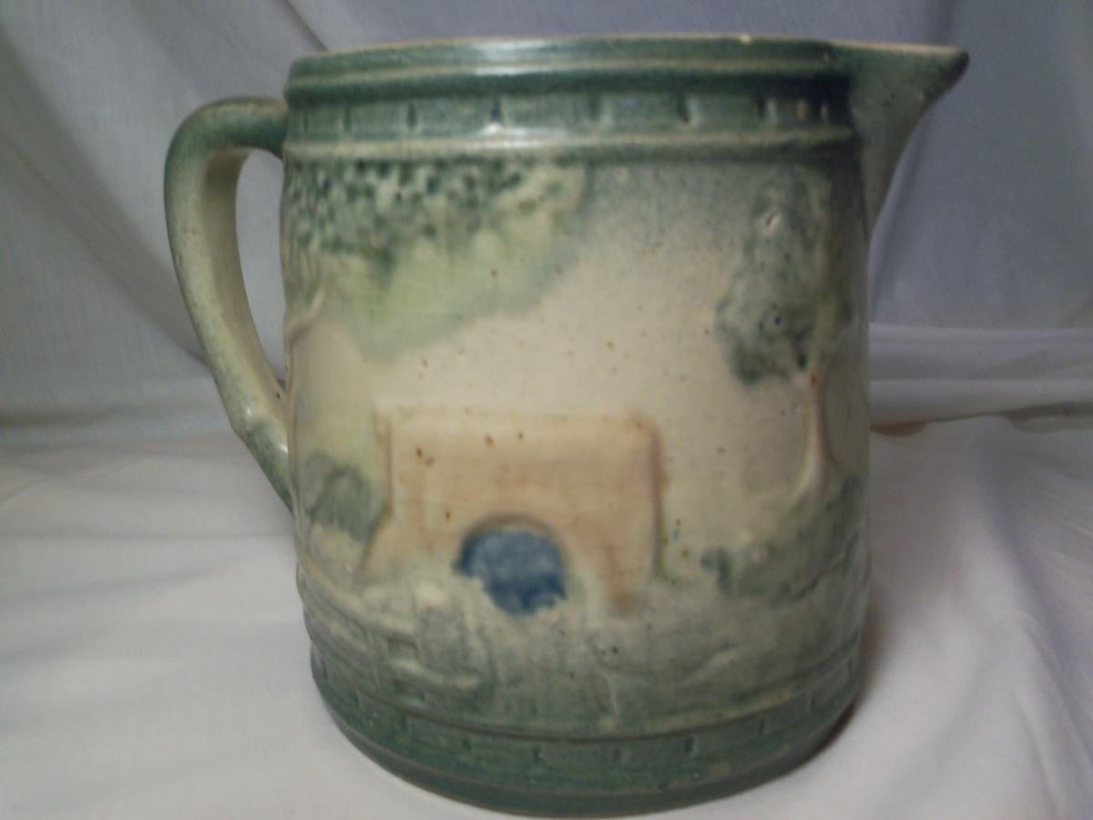 green pitcher - Art Pottery