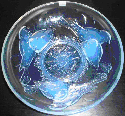 Opalescent Glass  Bowl, Signed EZAN France