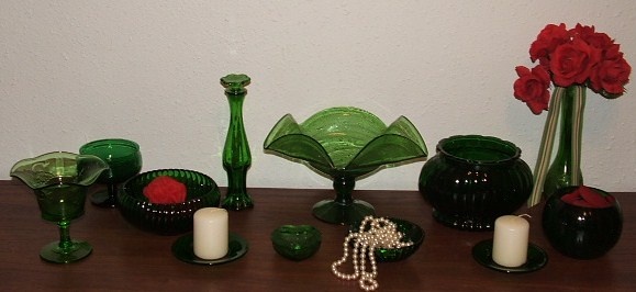 my collection of green glass! - Glassware
