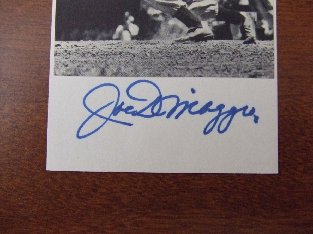 Joe Dimaggio autographed photograph