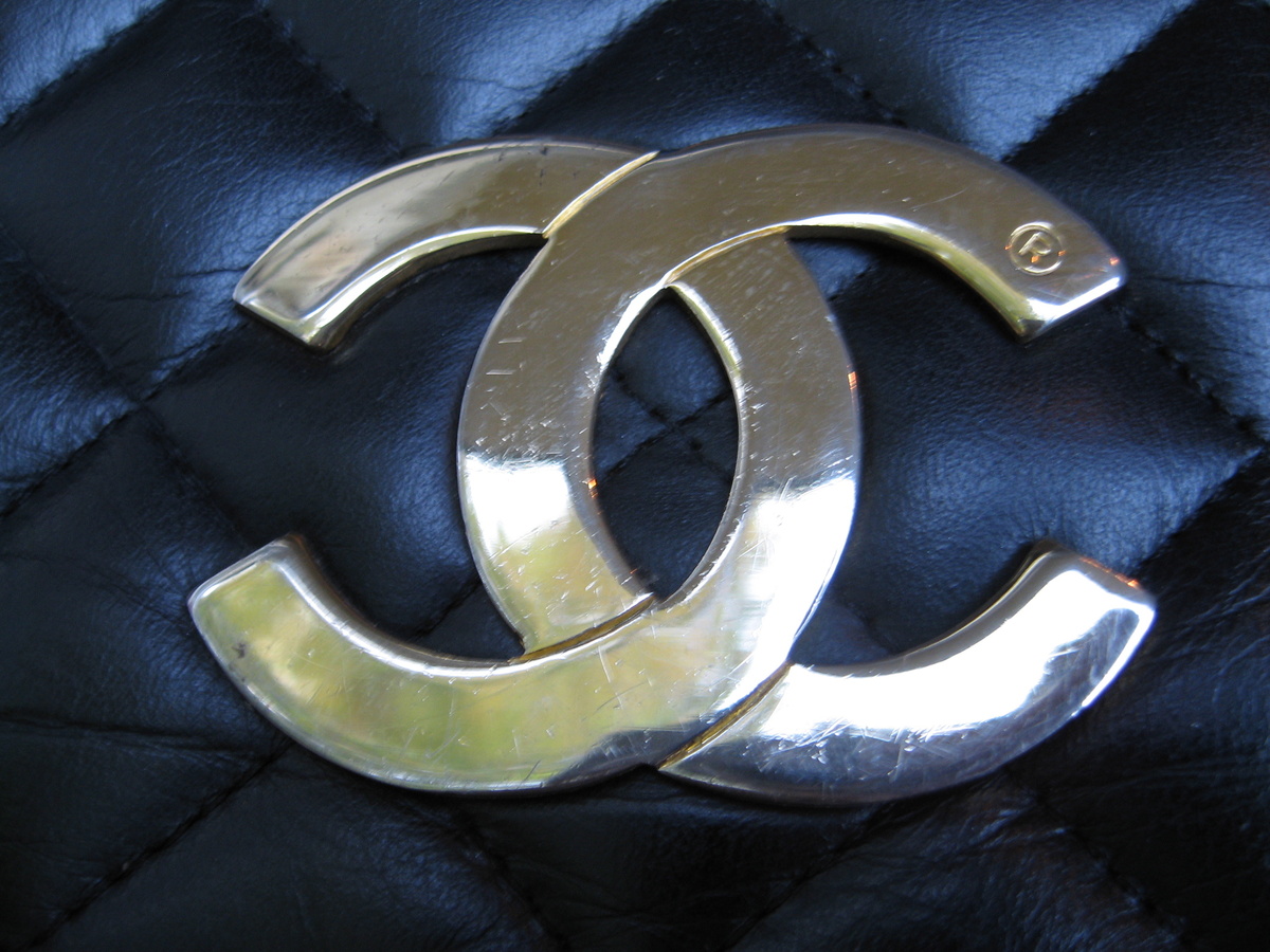 Vintage High Fashion Purse with Key Chain by Coco Chanel - "The Big Flap"