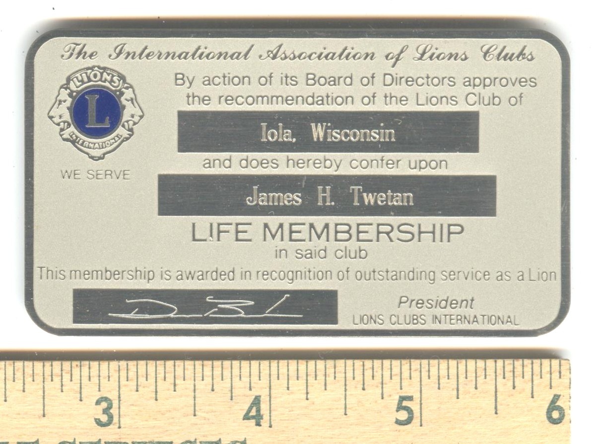 Lions Club Lifer - Advertising