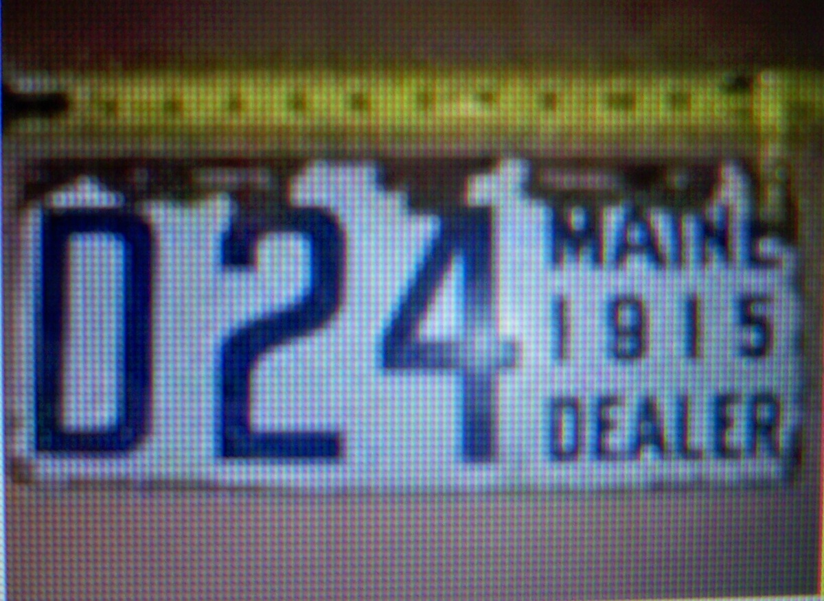 1915 Maine Dealers Plate...Found with metal detector