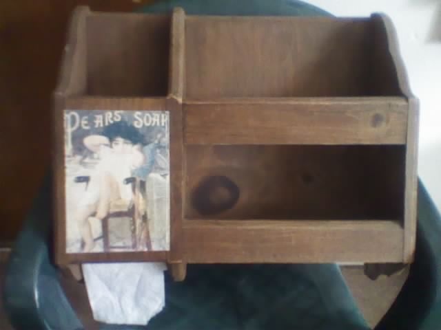 Pear Soap Advertisement on Toilet Paper holder - Advertising