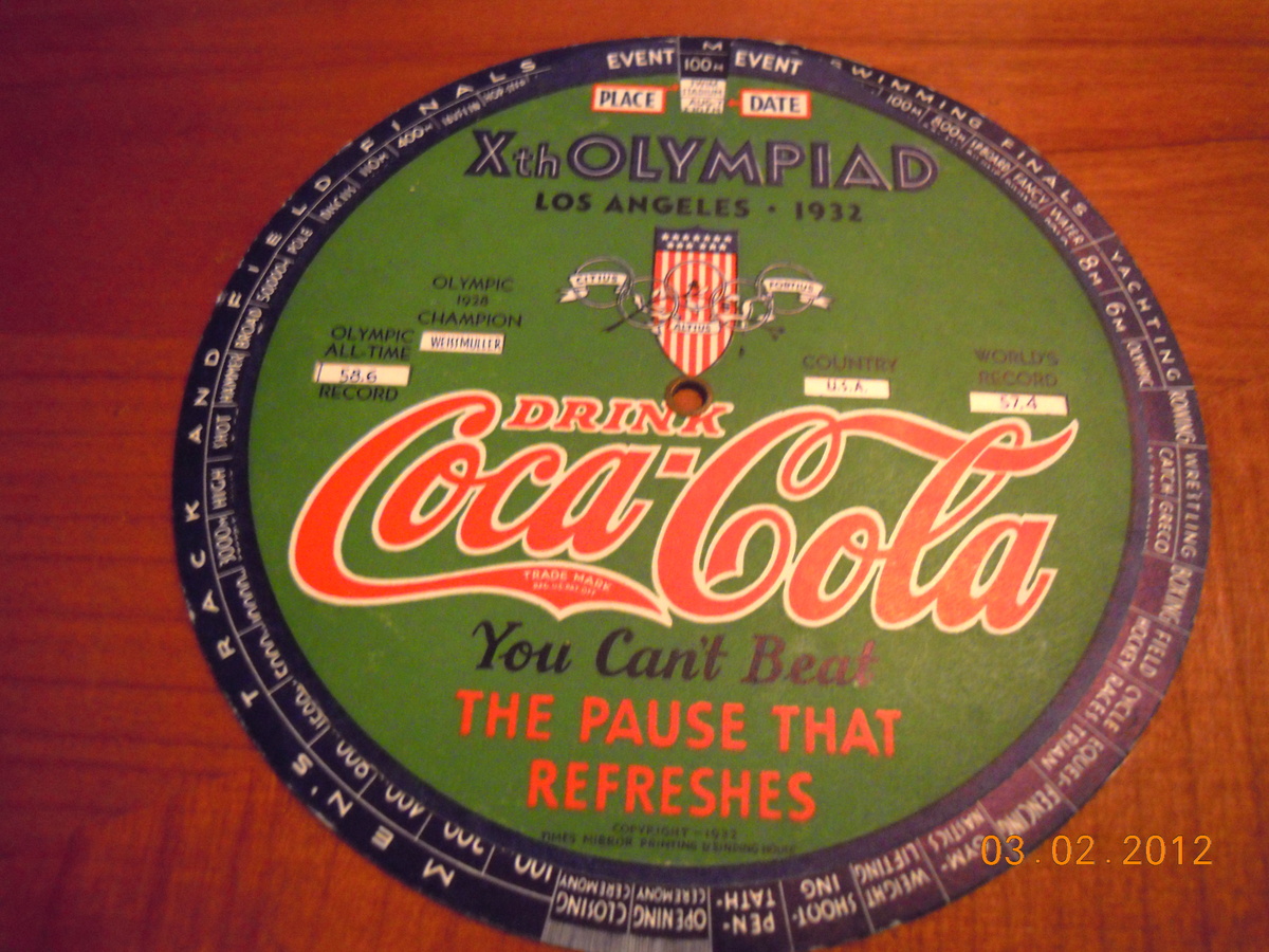 1932 Coca-Cola Olympic Indicator, Xth Olympiad, Los Angeles