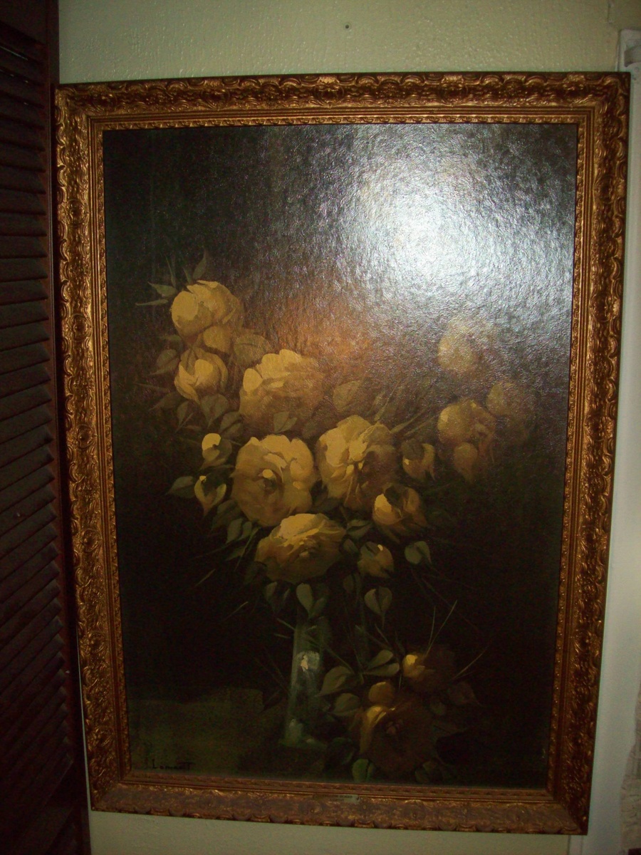 "Yellow Roses" by Thomas Renolds. Lamont (1826-1898)