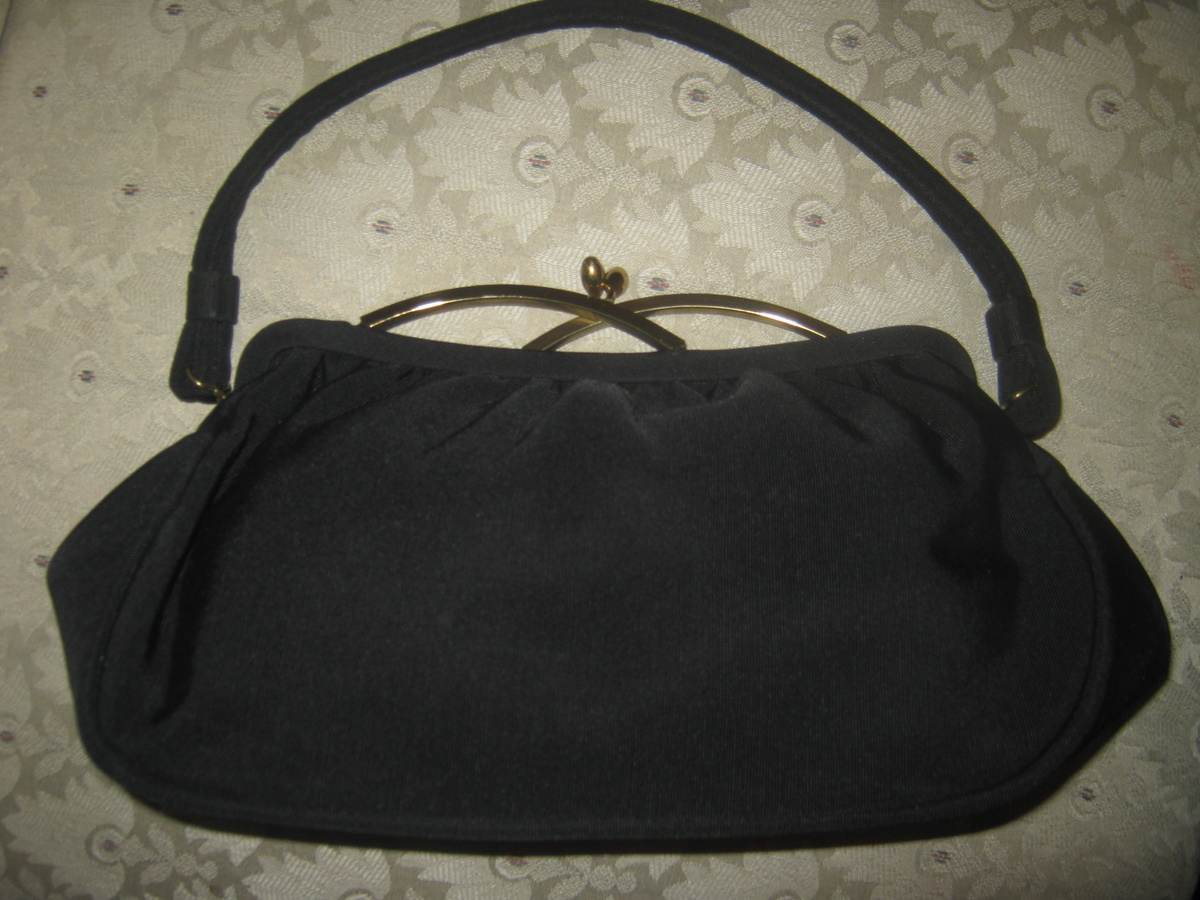 Vintage Garay Navy Blue Handbag,  ca. 1940s 