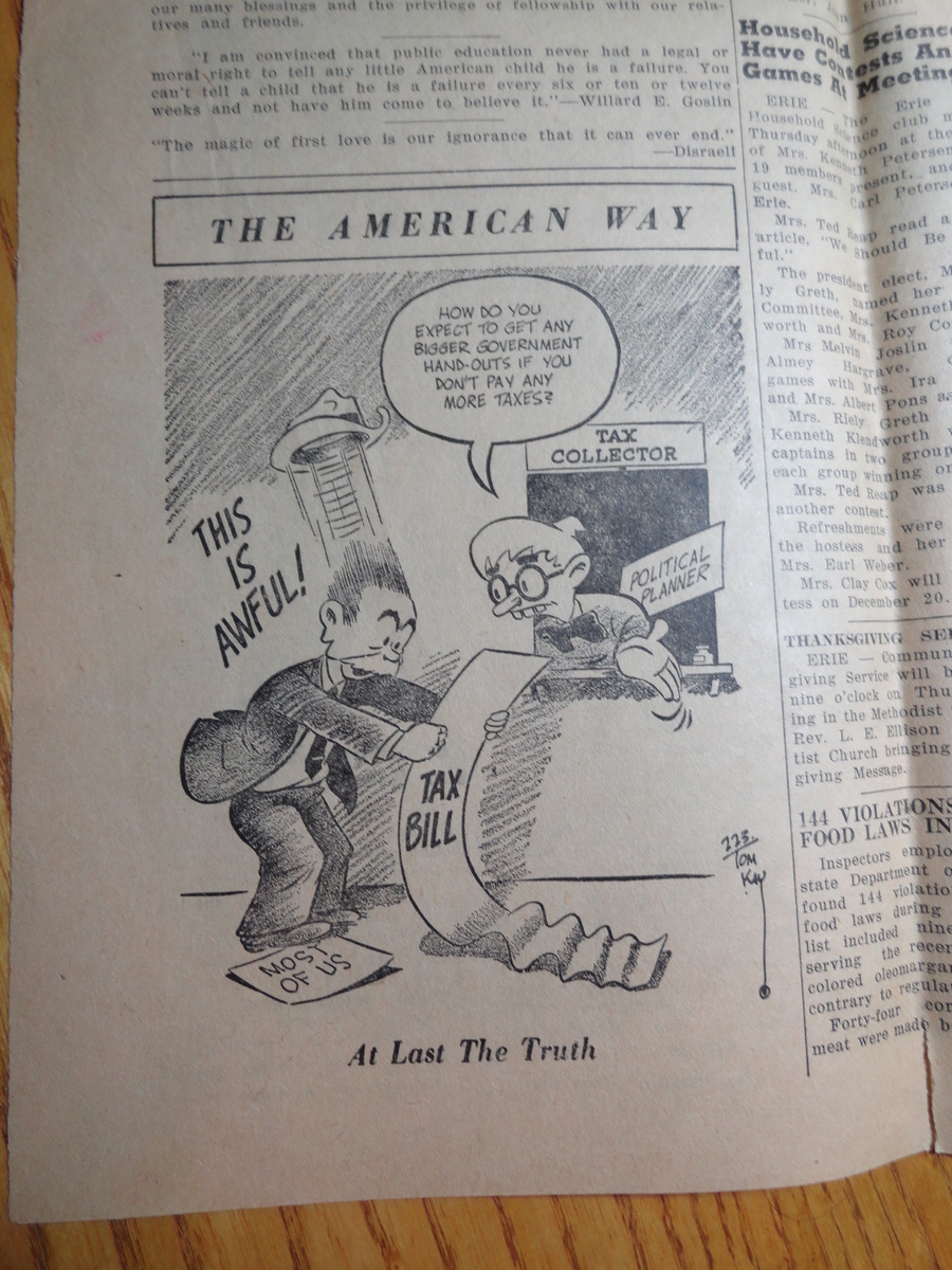 Somethings Don't Change ... Nov. 1951 News Paper MORRISON ILL. The Whiteside County News - Paper