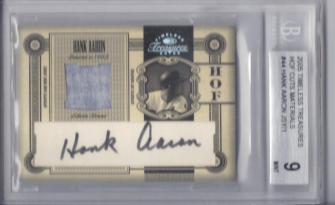 HANK AARON HOF CUTS MATERIAL AUTO JERSEY 1/1