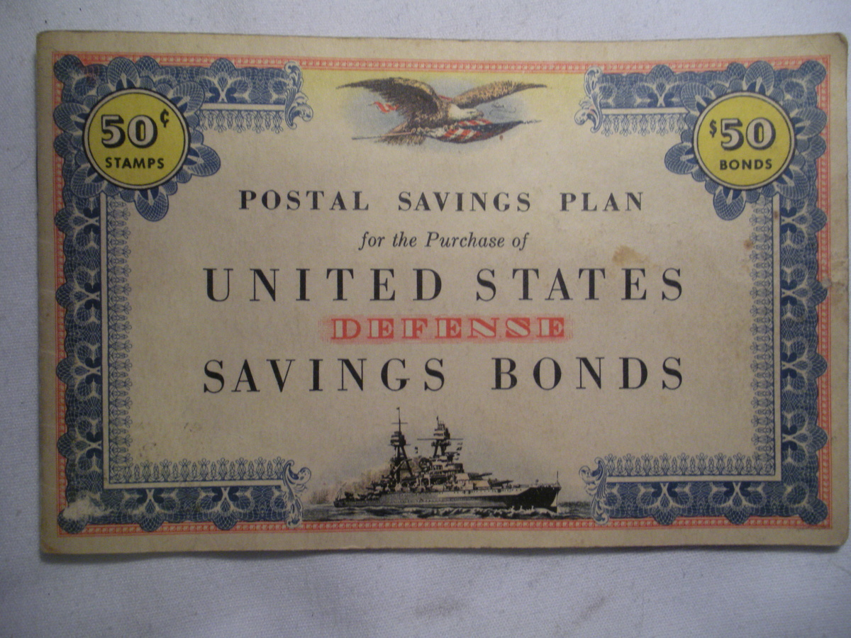 Postal Saving Plan United States DEFENSE Savings Bonds Album with 50 cent stamps