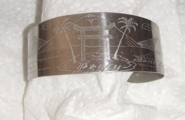 Atomic Bomb Group (509th) Trench Art Bracelet from WW2 - Military and Wartime