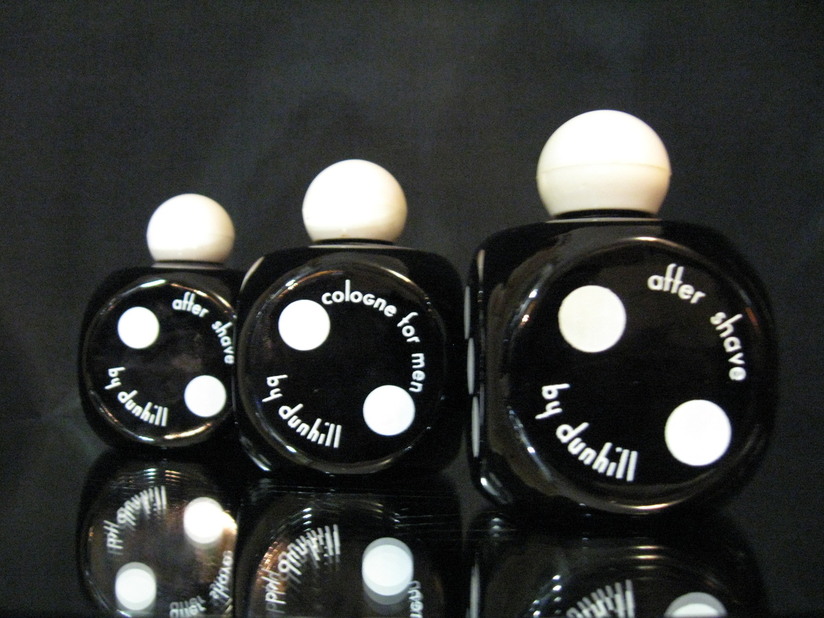 1940's ORIGINAL DUNHILL AFTERSHAVE AND COLOGNE BOTTLES DICE SHAPE