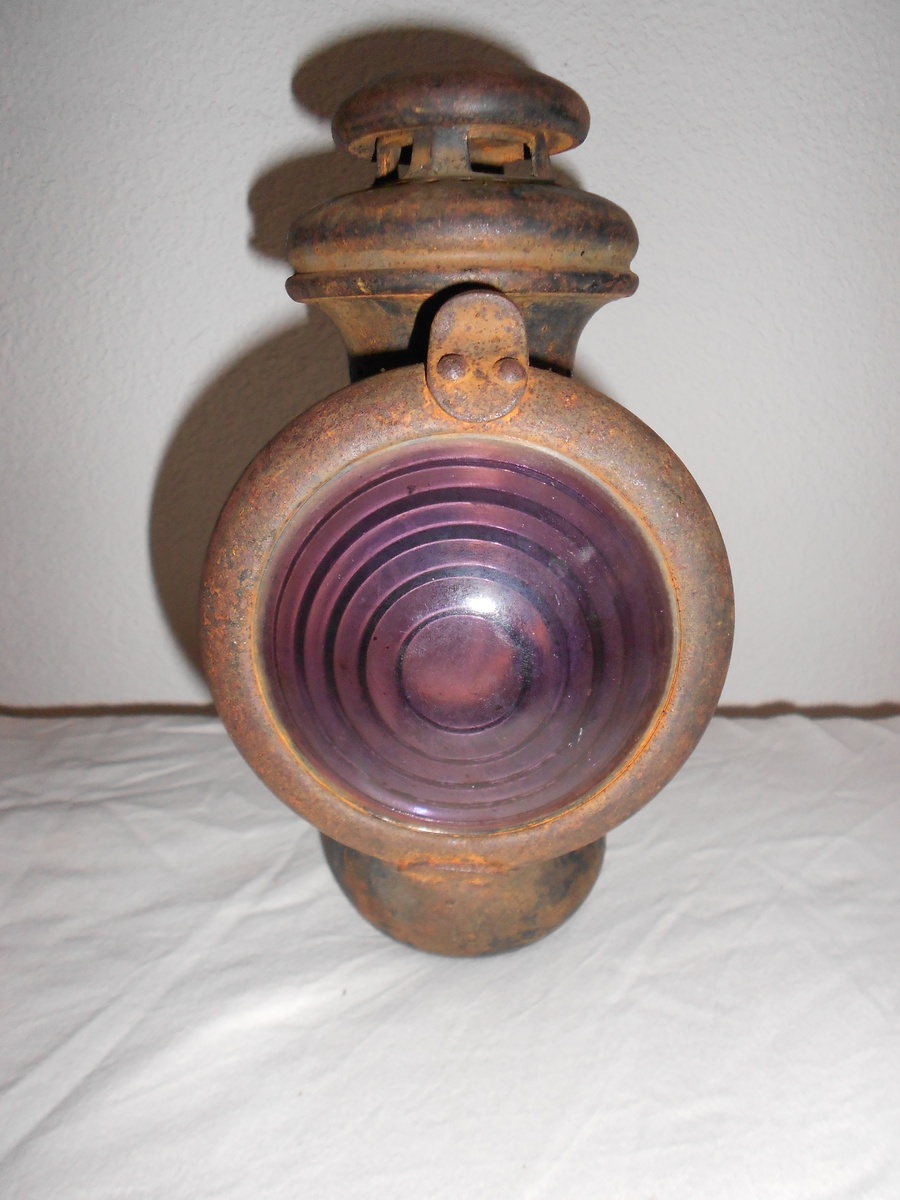 Purple Glass Moto, Bike, Train , Car Oil Lamp