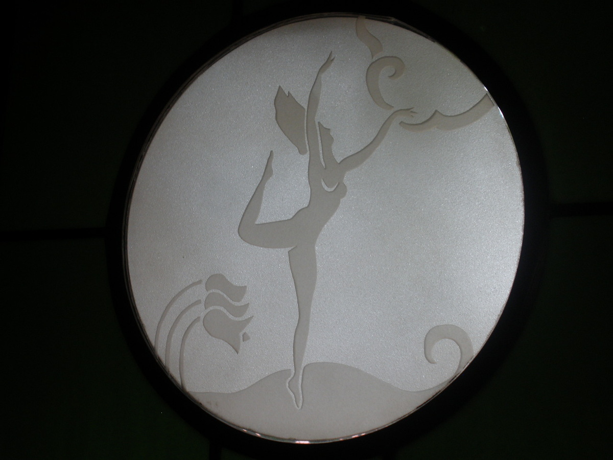 Art Deco Etched Glass Medallions