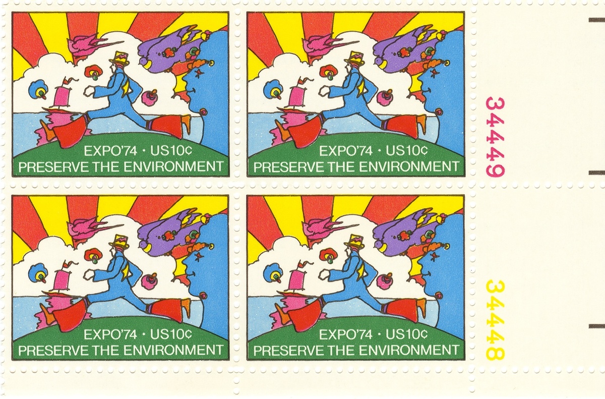 One last environment stamp - Peter Max 1974 - US Stamps