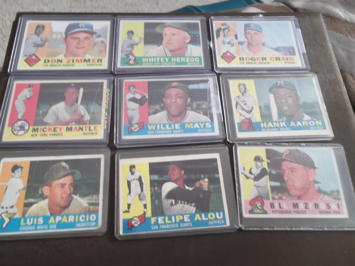 1960 Topps Baseball Cards Hall Of Fame Lot