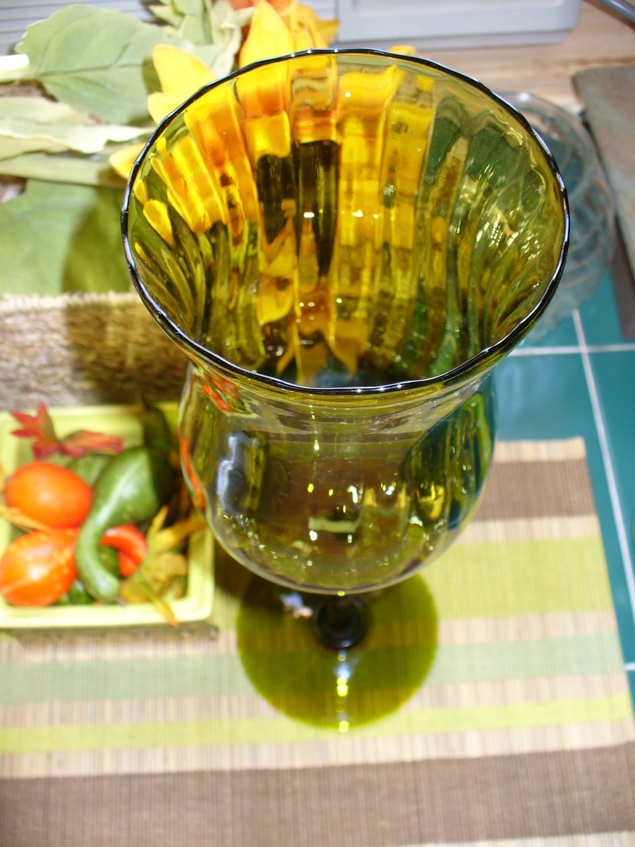 Tall Green Vase - Glassware
