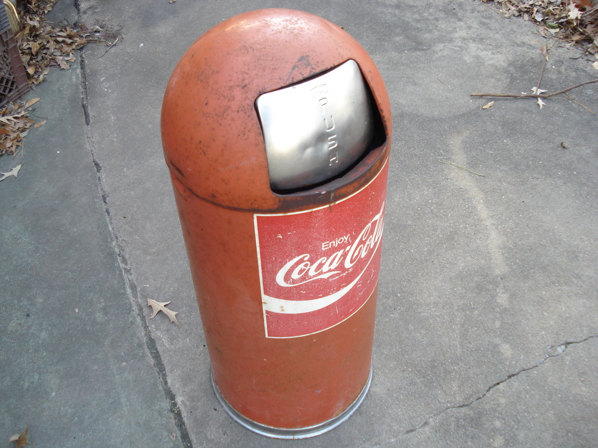 Coca-Cola trash can