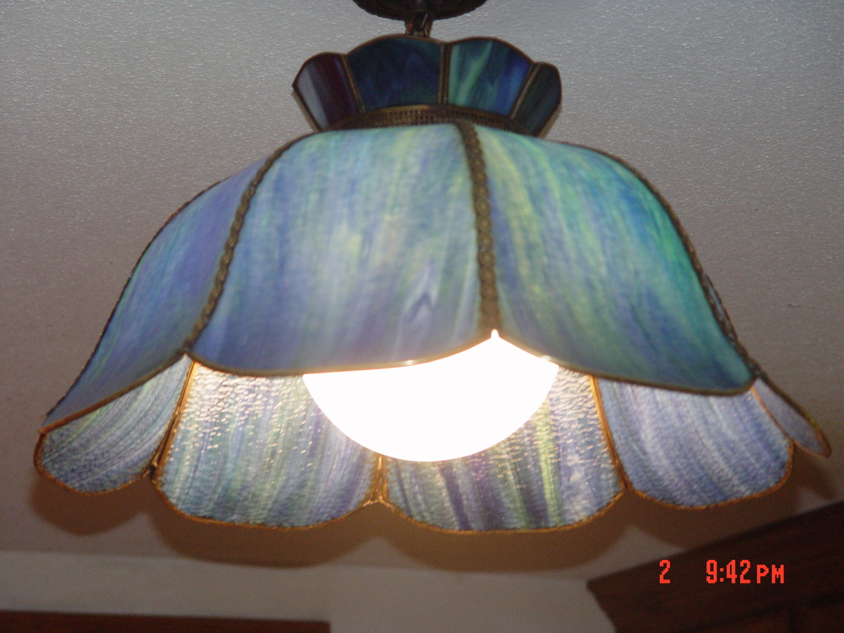 Blue & Green Stain Glass Light